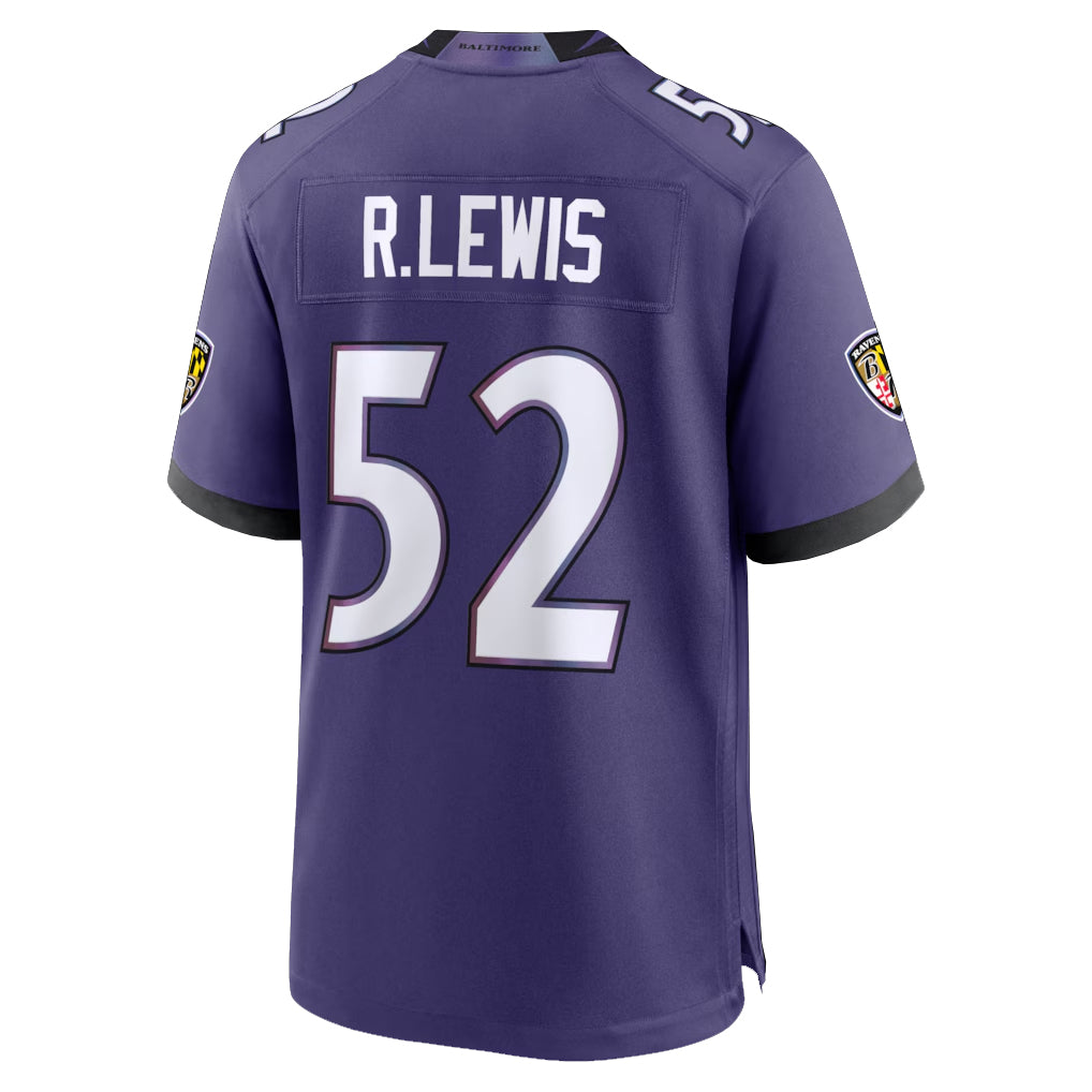 Parkc B.Ravens #52 Ray Lewis Player Purple Home Game Stitched Jerseys