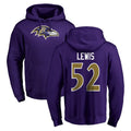 Parkc B.Ravens #52 Ray Lewis Player Purple Salute to Service Pullover Hoodie Stitched Jerseys
