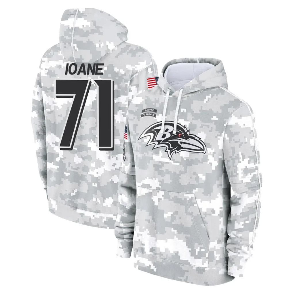 Parkc B.Ravens #71 Olaivavega Ioane Player Arctic Camo Salute To Service Hoodie Stitched Jerseys