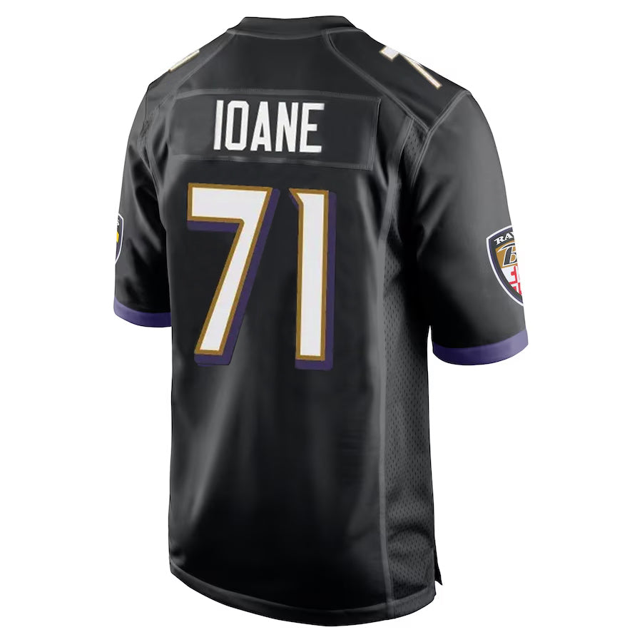 Parkc B.Ravens #71 Olaivavega Ioane Player Black Alternate Home Stitched Jerseys