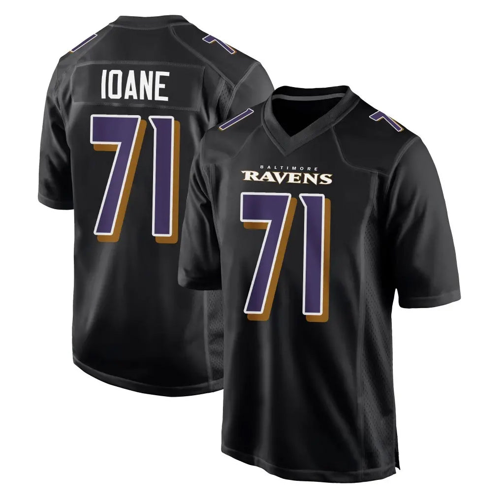 Parkc B.Ravens #71 Olaivavega Ioane Player Black Carbon Fashion Home Stitched Jerseys