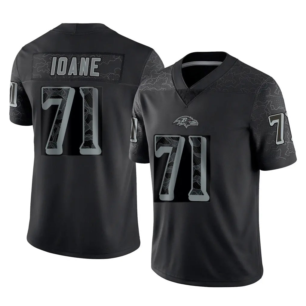 Parkc B.Ravens #71 Olaivavega Ioane Player Black RFLCTV Limited Stitched Jerseys