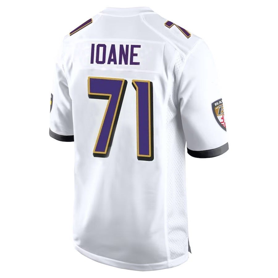 Parkc B.Ravens #71 Olaivavega Ioane Player White Alternate Home Stitched Jerseys