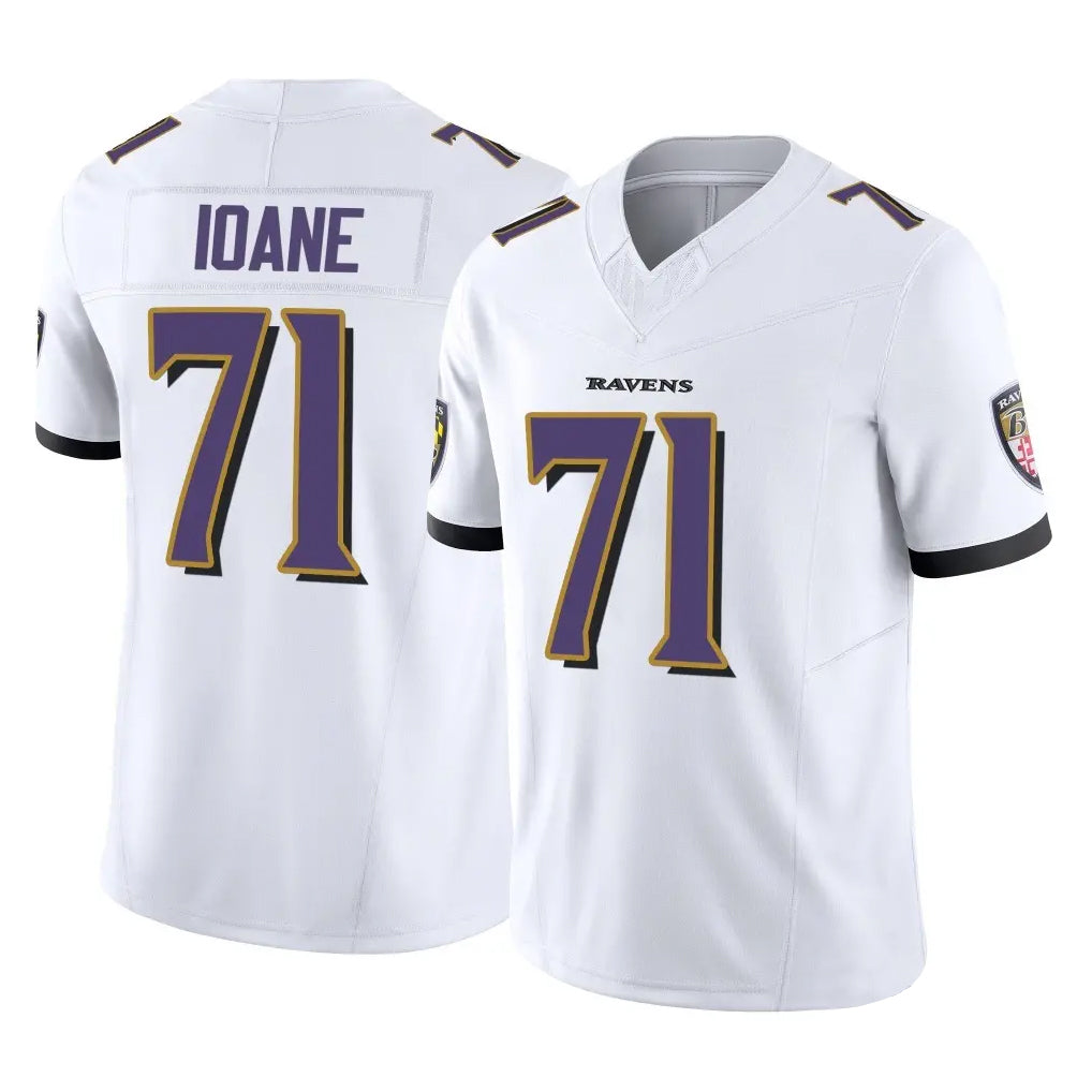 Parkc B.Ravens #71 Olaivavega Ioane Player White Vapor F.U.S.E. Limited Game Home Stitched Jerseys