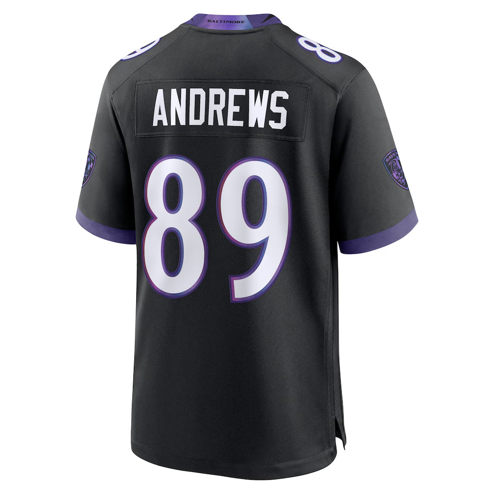 Parkc B.Ravens #89 Mark Andrews Player Black Home Game Stitched Jerseys