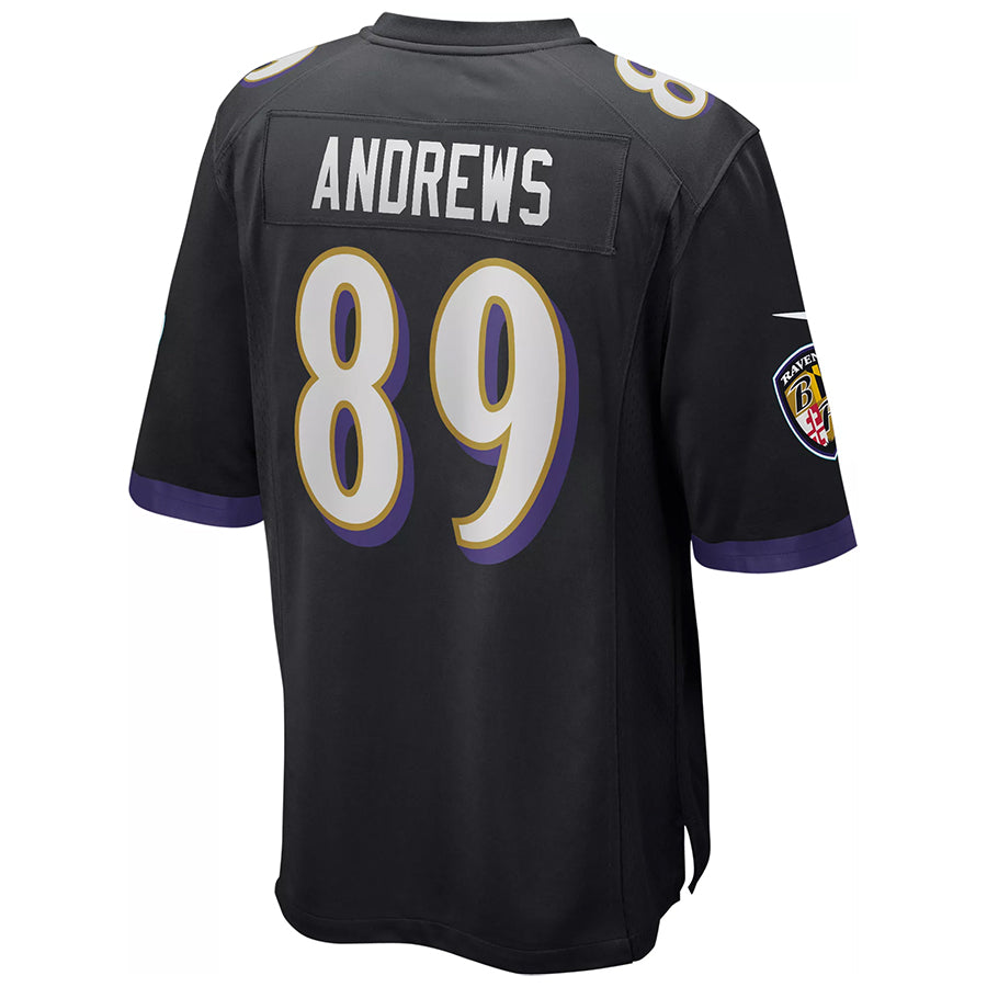 Parkc B.Ravens #89 Mark Andrews Player Black Replica Game Stitched Jerseys