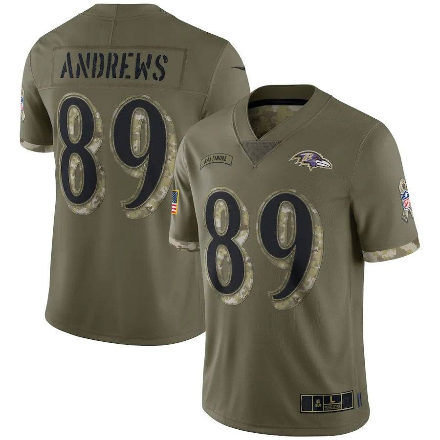 Parkc B.Ravens #89 Mark Andrews Player Olive Salute To Service Limited Stitched Jerseys
