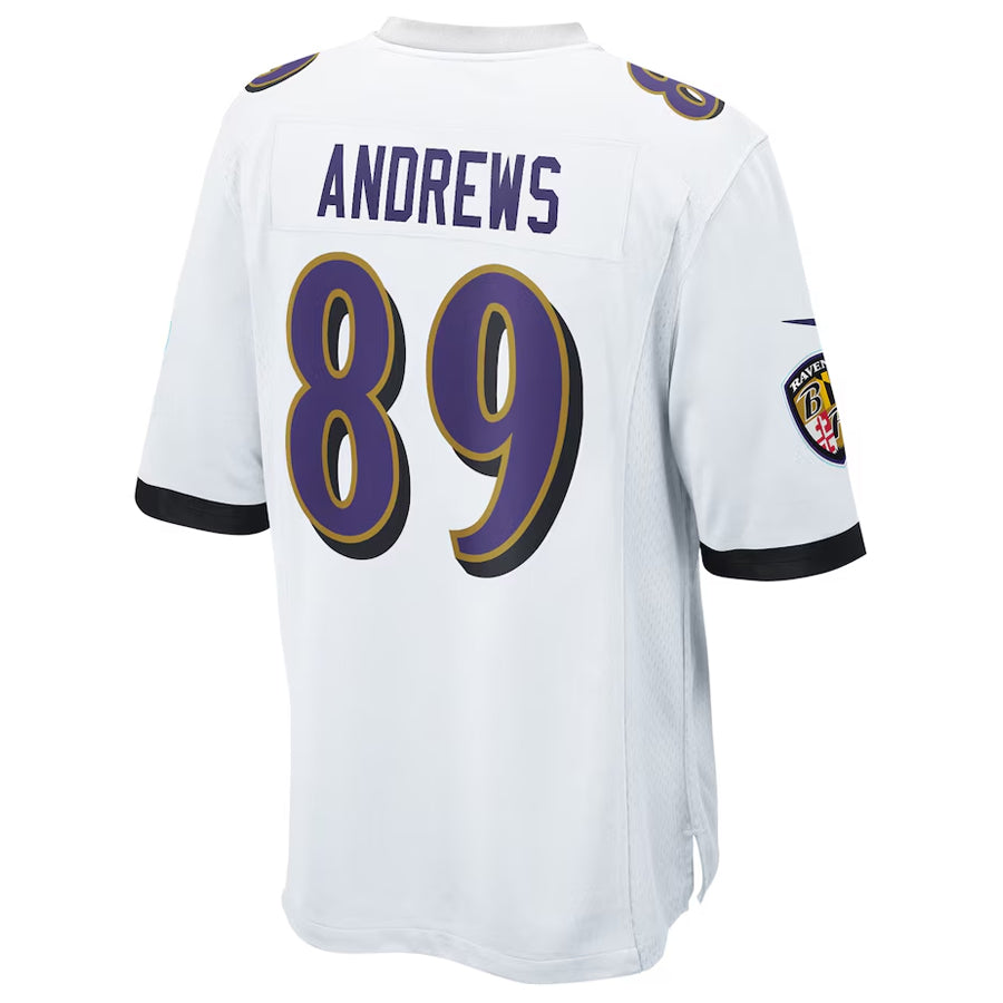 Parkc B.Ravens #89 Mark Andrews Player White Replica Game Stitched Jerseys