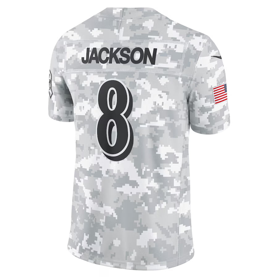Parkc B.Ravens #8 Lamar Jackson Player Arctic Camo Salute to Service Limited Stitched Jerseys