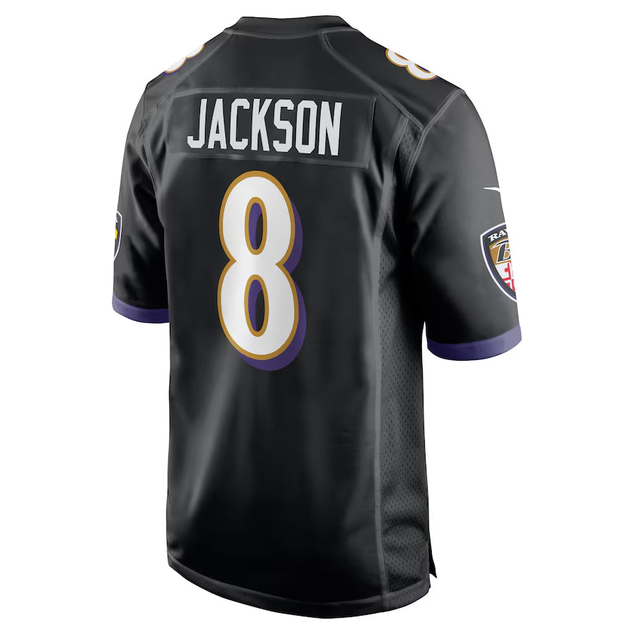 Parkc B.Ravens #8 Lamar Jackson Player Black Alternate Home Game Stitched Jerseys