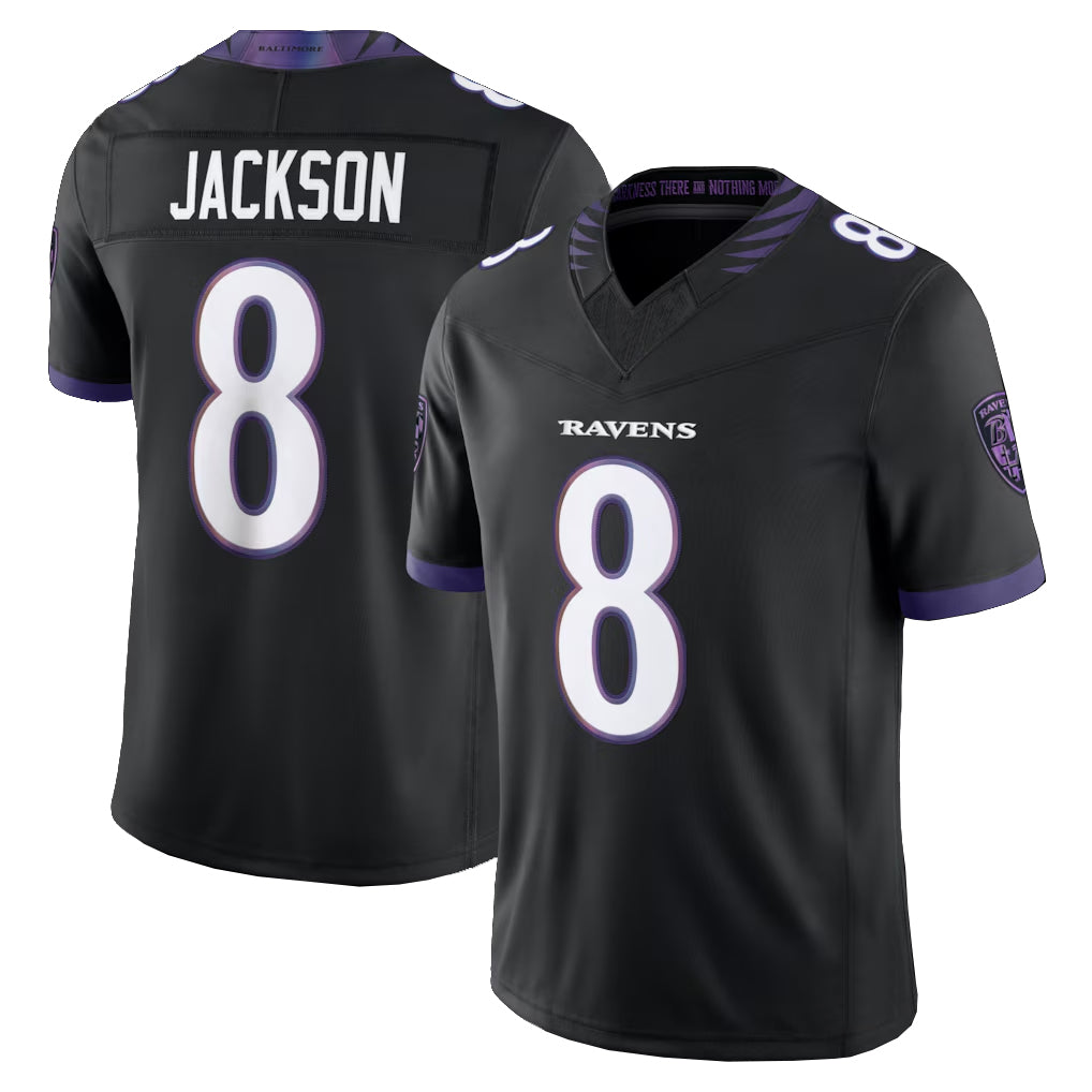 Parkc B.Ravens #8 Lamar Jackson Player Black Limited Elite Home Game Stitched Jerseys