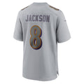 Parkc B.Ravens #8 Lamar Jackson Player Gray Replica Limited Stitched Jerseys