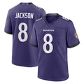 Parkc B.Ravens #8 Lamar Jackson Player Purple Home Game Stitched Jerseys