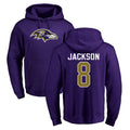 Parkc B.Ravens #8 Lamar Jackson Player Purple Salute to Service Pullover Hoodie Stitched Jerseys