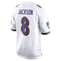 Parkc B.Ravens #8 Lamar Jackson Player White Alternate Game Stitched Jerseys