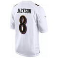 Parkc B.Ravens #8 Lamar Jackson Player White Fashion Replica Stitched Jerseys