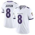 Parkc B.Ravens #8 Lamar Jackson Player White Limited Elite Home Game Stitched Jerseys