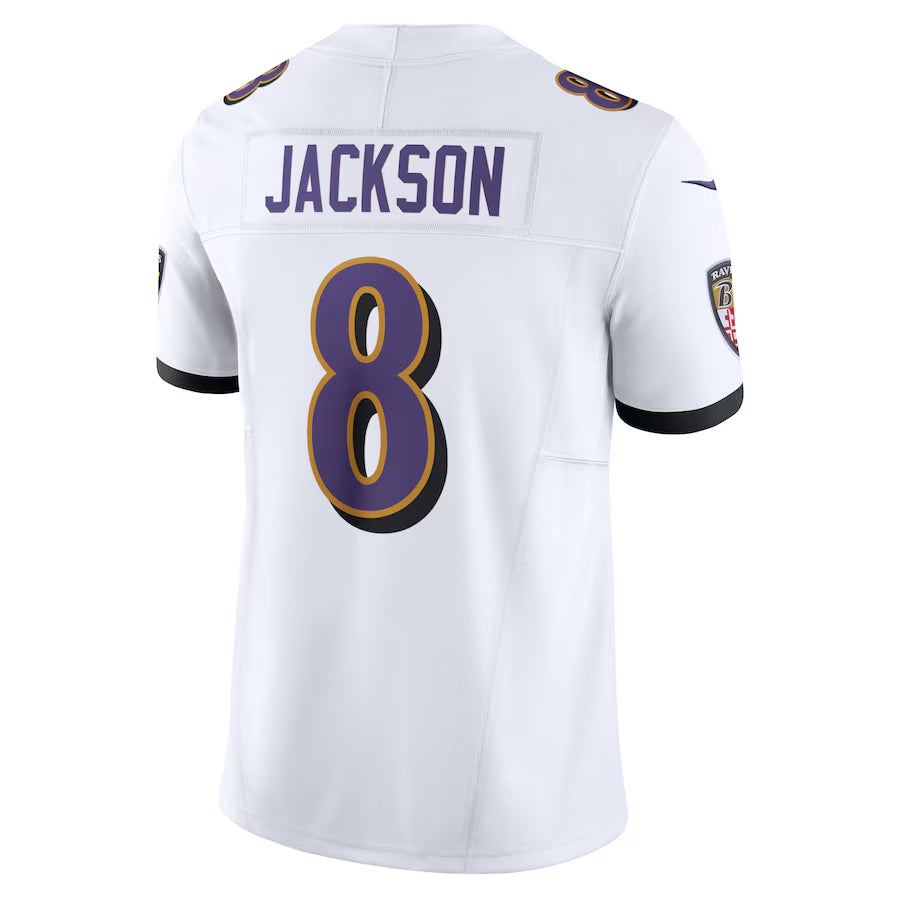 Parkc B.Ravens #8 Lamar Jackson Player White Vapor F.U.S.E. Limited Stitched Jerseys