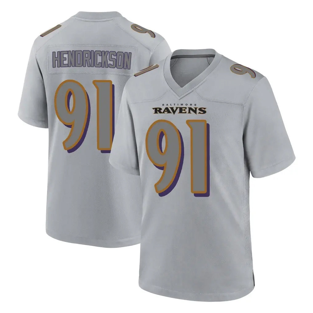 Parkc B.Ravens #91 Trey Hendrickson Player Gray Replica Game Stitched Jerseys