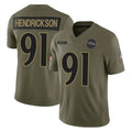 Parkc B.Ravens #91 Trey Hendrickson Player Olive Salute To Service Limited Home Game Stitched Jerseys