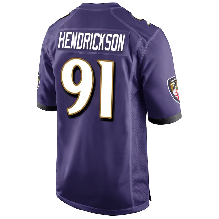 Parkc B.Ravens #91 Trey Hendrickson Player Purple Alternate Home Game Stitched Jerseys