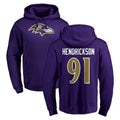 Parkc B.Ravens #91 Trey Hendrickson Player Purple Salute to Service Pullover Hoodie Stitched Jerseys