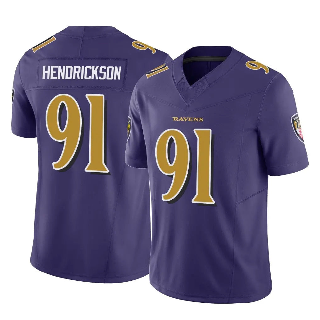 Parkc B.Ravens #91 Trey Hendrickson Player Purple Vapor F.U.S.E. Limited Game Stitched Jerseys