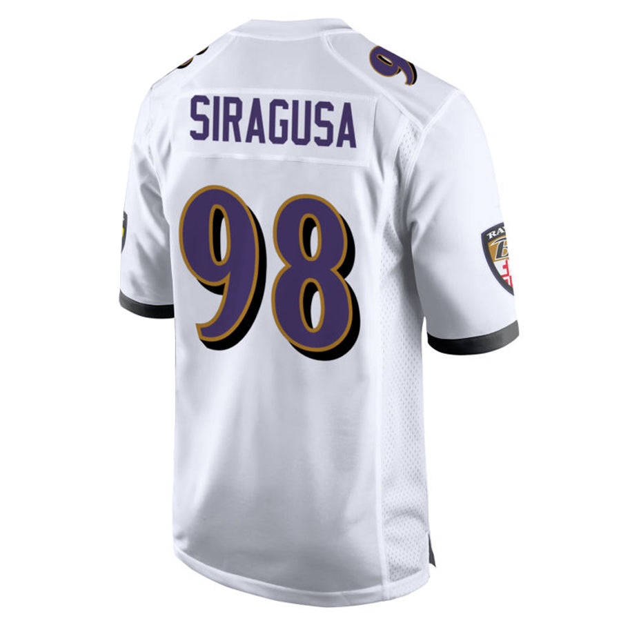 Parkc B.Ravens #98 Tony Siragusa Player White Alternate Home Game Stitched Jerseys