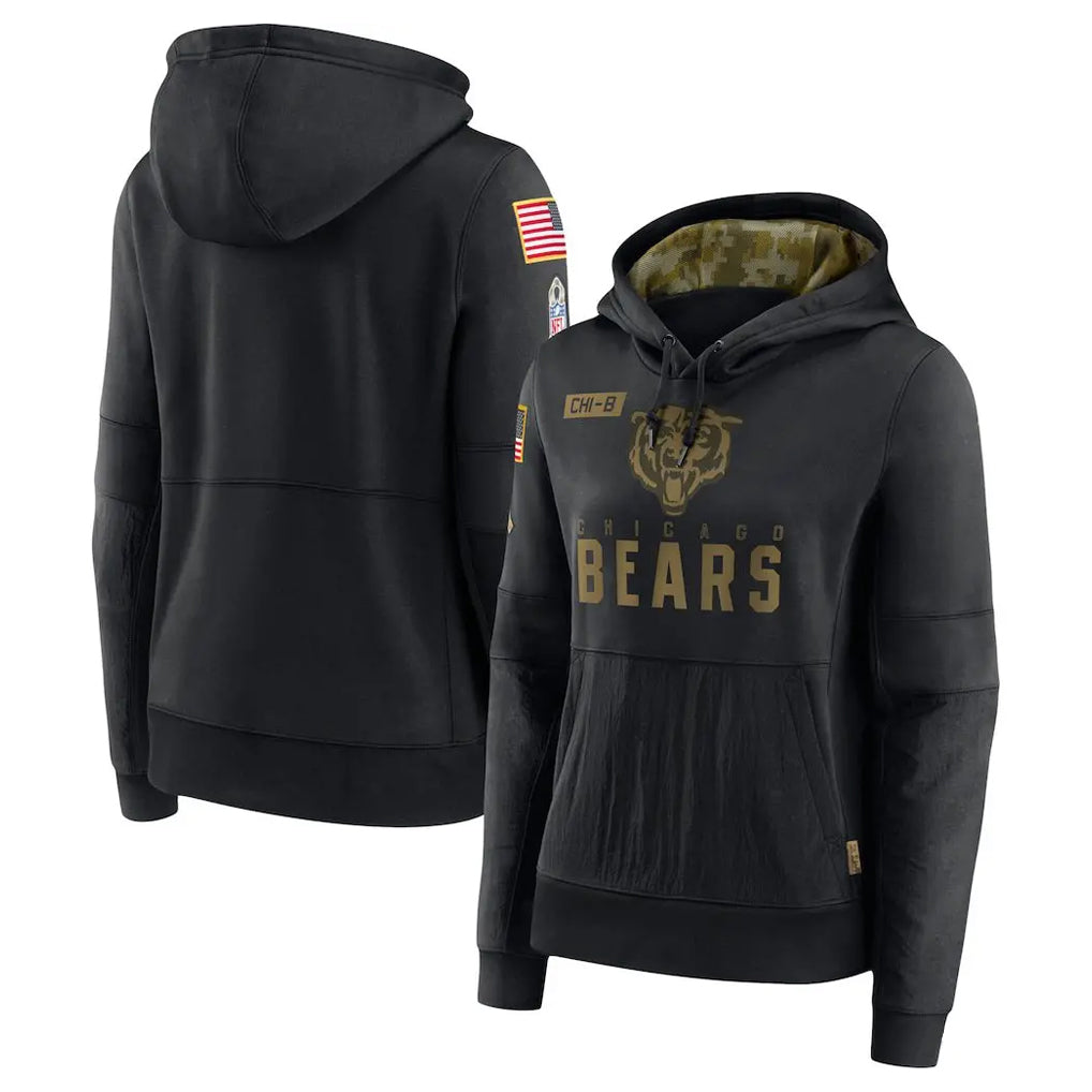 Parkc C.Bears Black Salute to Service Pullover Hoodies Limited Blank Player Stitched Jerseys