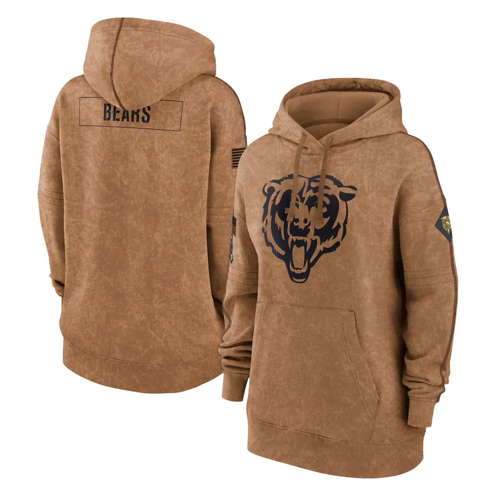 Parkc C.Bears Brown Salute to Service Pullover Hoodies Limited Blank Player Stitched Jerseys