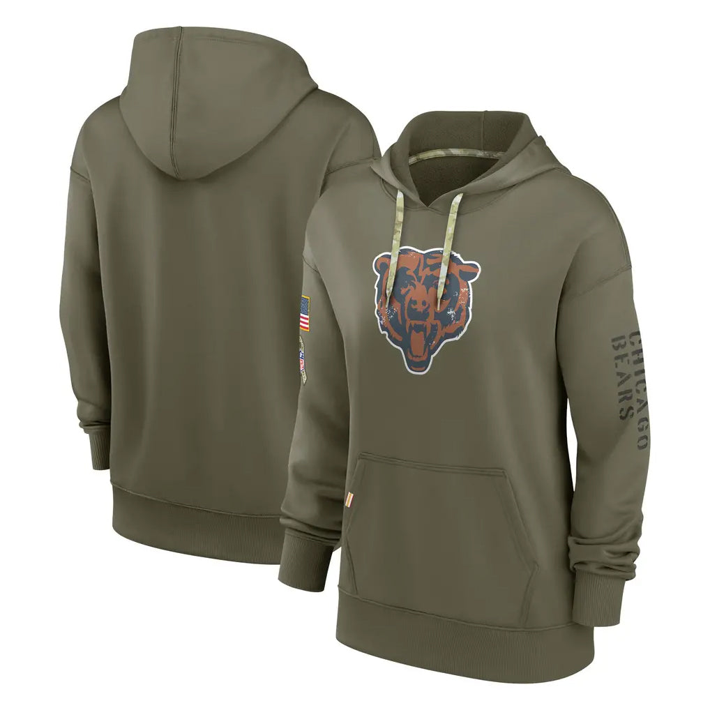 Parkc C.Bears Olive Salute to Service Pullover Hoodies Blank Player Stitched Jerseys