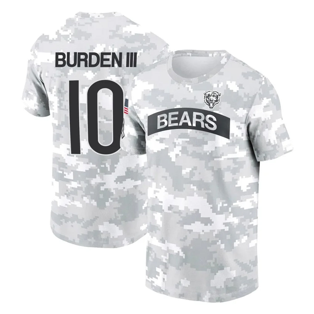 Parkc C.Bears #10 Luther Burden III Player Arctic Camo Salute to Service Performance T-Shirt Limited Stitched Jerseys