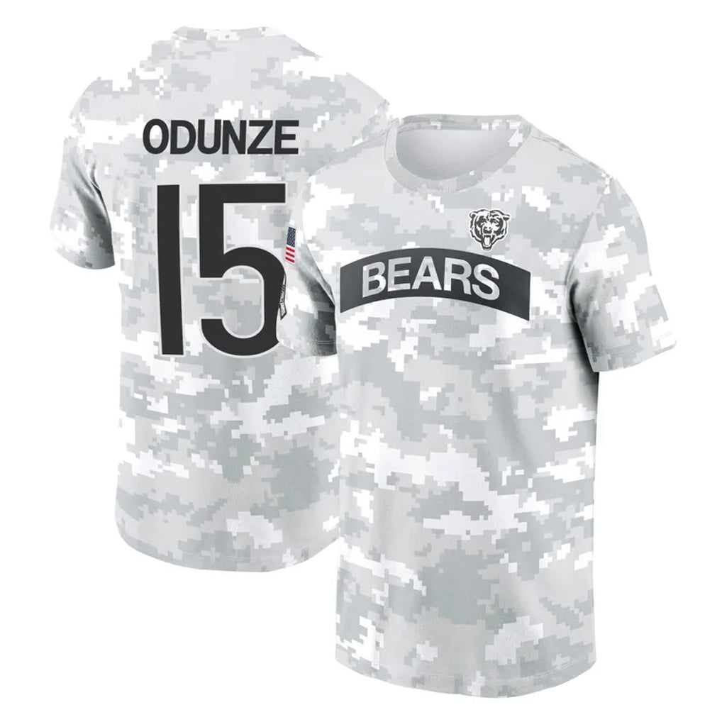 Parkc C.Bears #15 Rome Odunze Player Arctic Camo Salute to Service Performance T-Shirt Limited Stitched Jerseys
