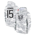 Parkc C.Bears #15 Rome Odunze Player Arctic Camo Salute to Service Pullover Hoodies Limited Stitched Jerseys