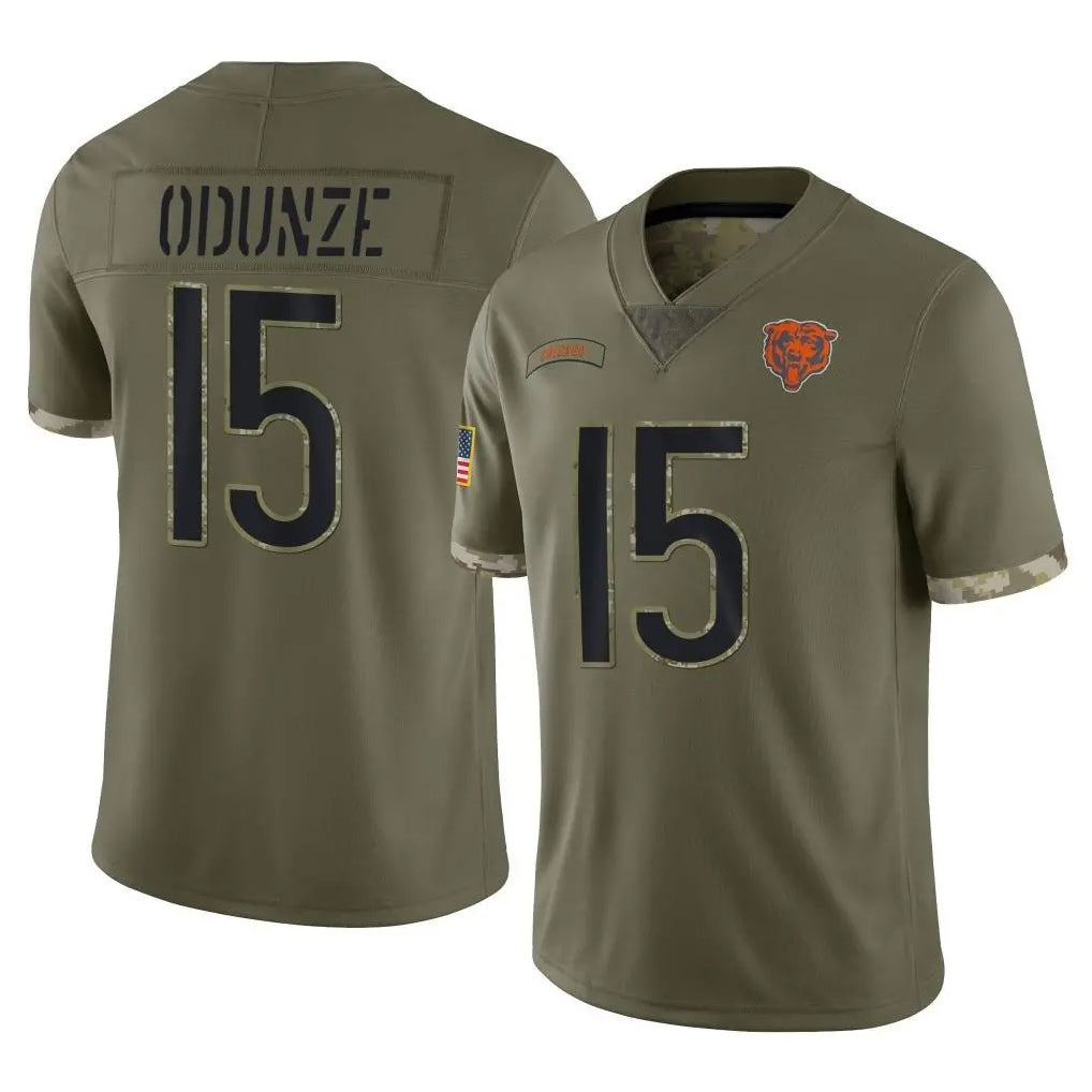 Parkc C.Bears #15 Rome Odunze Player Olive Salute to Service Limited Game Stitched Jerseys