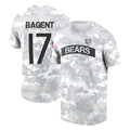 Parkc C.Bears #17 Tyson Bagent Player Arctic Camo Salute to Service Performance T-Shirt Limited Stitched Jerseys