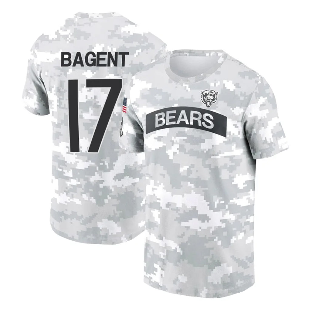 Parkc C.Bears #17 Tyson Bagent Player Arctic Camo Salute to Service Performance T-Shirt Limited Stitched Jerseys
