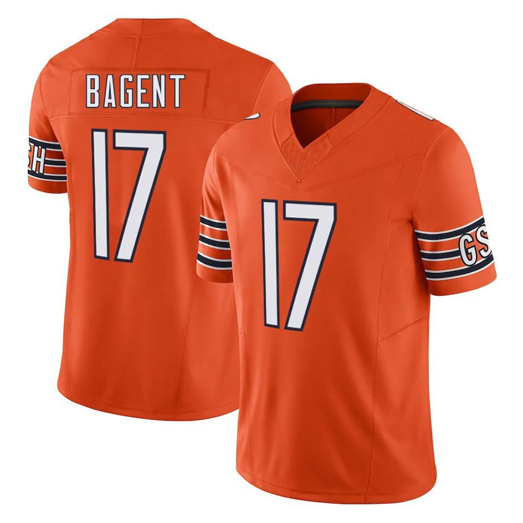 Parkc C.Bears #17 Tyson Bagent Player Orange Vapor F.U.S.E. Limited Home Game Stitched Jerseys