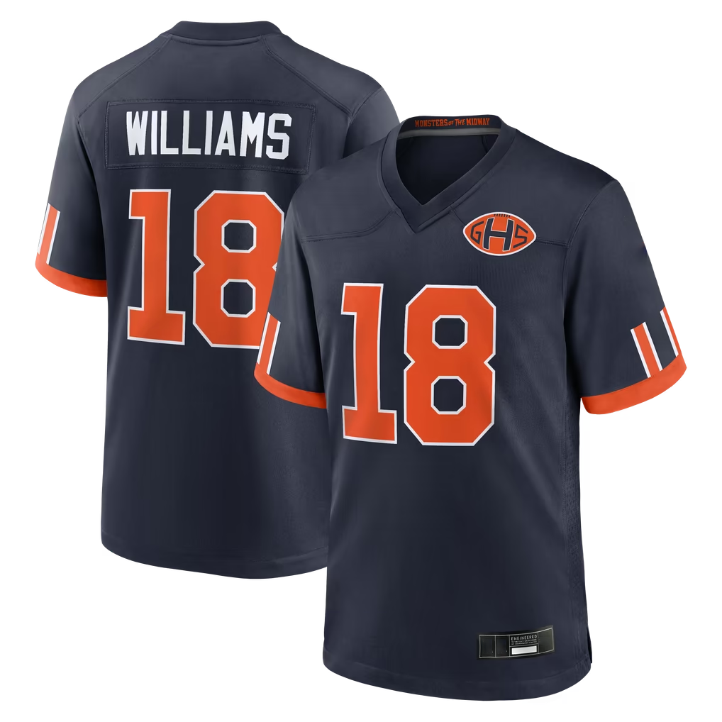 Parkc C.Bears #18 Caleb Williams Navy 2026 Rivalries Collection Game Stitched Jerseys