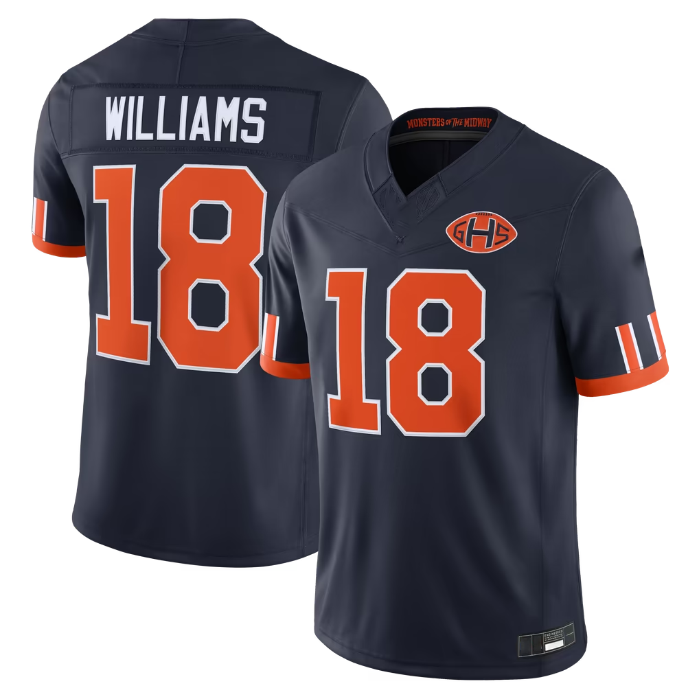 Parkc C.Bears #18 Caleb Williams Navy 2026 Rivalries Collection Limited Stitched Jerseys