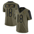 Parkc C.Bears #18 Caleb Williams Player Olive Salute to Service Limited Stitched Jerseys