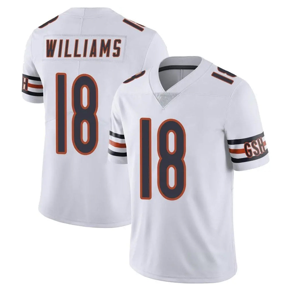 Parkc C.Bears #18 Caleb Williams Player White Vapor Untouchable Limited Home Game Stitched Jerseys