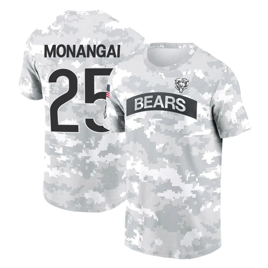 Parkc C.Bears #25 Kyle Monangai Player Arctic Camo Salute to Service Performance T-Shirt Limited Stitched Jerseys