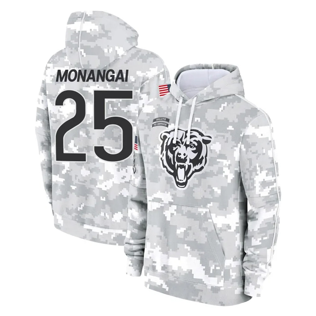 Parkc C.Bears #25 Kyle Monangai Player Arctic Camo Salute to Service Pullover Hoodies Limited Stitched Jerseys