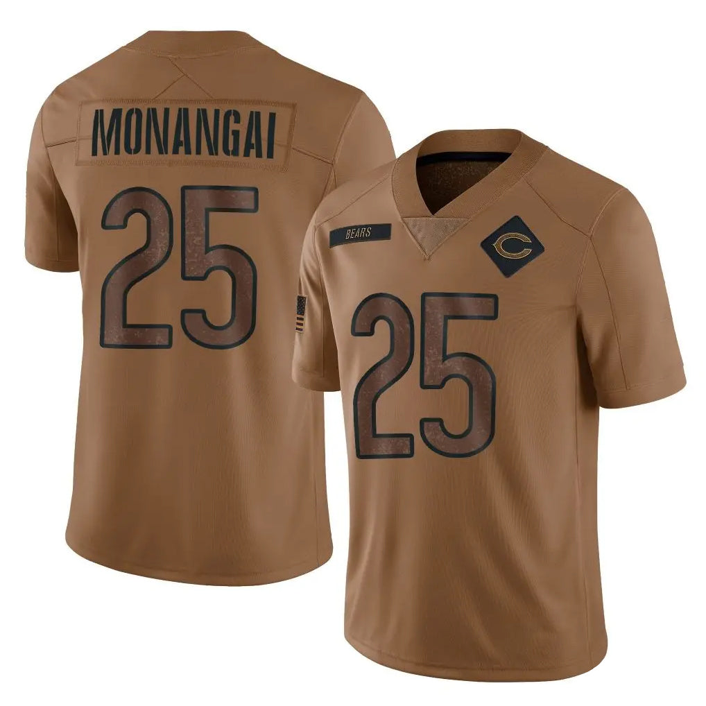Parkc C.Bears #25 Kyle Monangai Player Brown Salute to Service Limited Stitched Jerseys