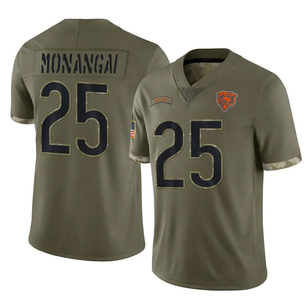 Parkc C.Bears #25 Kyle Monangai Player Olive Salute to Service Limited Game Stitched Jerseys