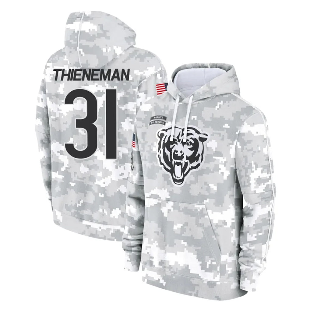 Parkc C.Bears #31 Dillon Thieneman Player Arctic Camo Salute to Service Pullover Hoodies Limited Stitched Jerseys