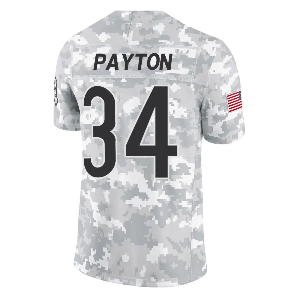 Parkc C.Bears #34 Walter Payton Player Arctic Camo Salute to Service Limited Stitched Jerseys