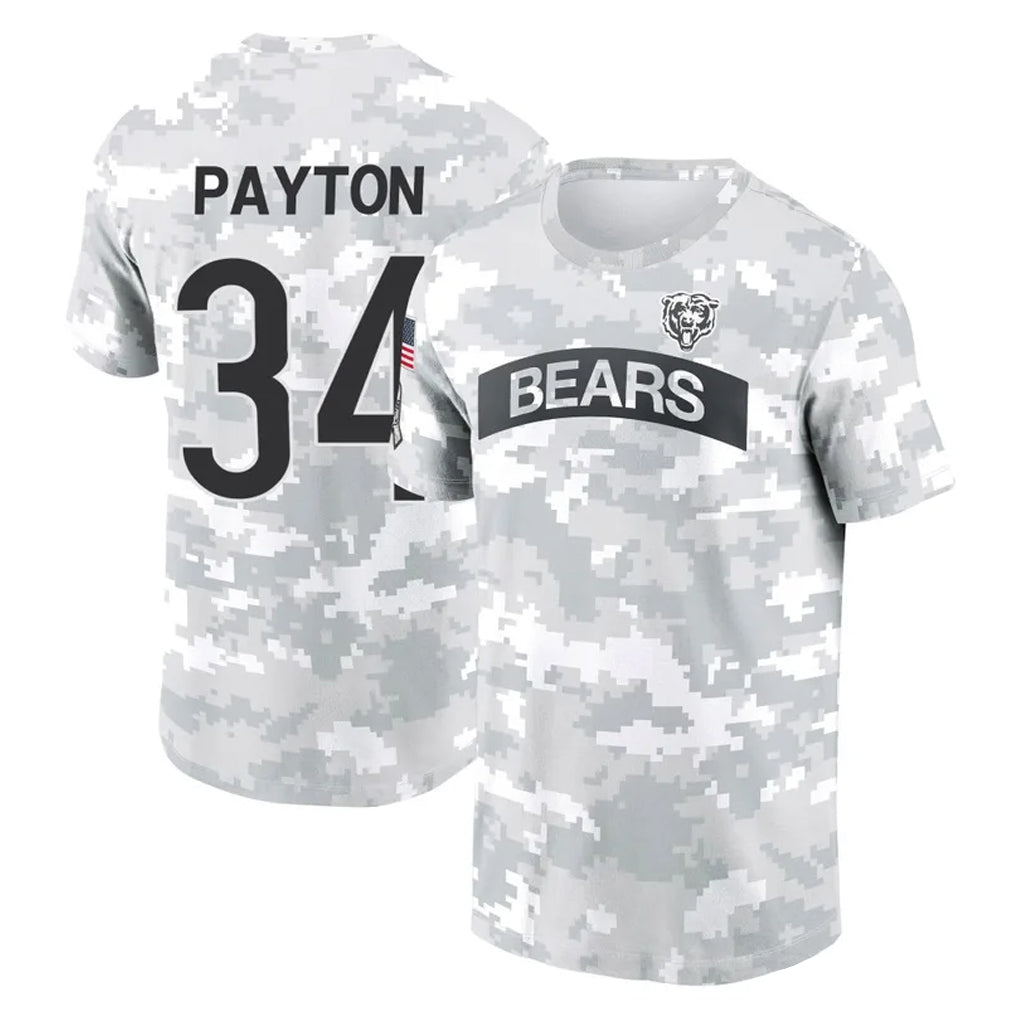 Parkc C.Bears #34 Walter Payton Player Arctic Camo Salute to Service Performance T-Shirt Limited Stitched Jerseys