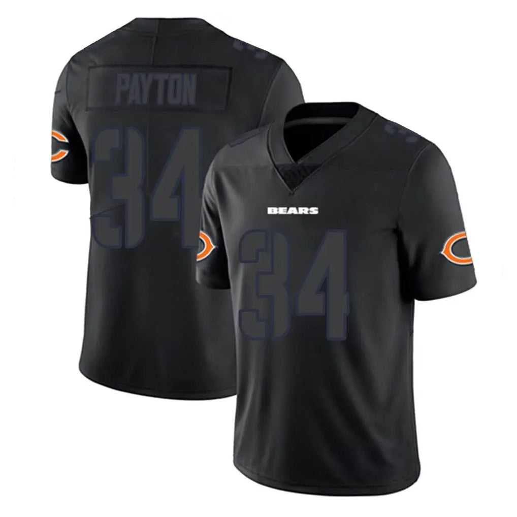 Parkc C.Bears #34 Walter Payton Player Black Impact Limited Game Stitched Jerseys
